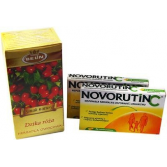 NOVORUTIN C 2 OPAKOWANIA + HERBATKA GRATIS (DZIKA RÓŻA LUB MALINA)!!!