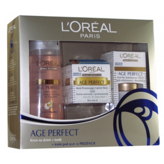 L'OREAL AGE PERFECT ZESTAW ŚWIĄTECZNY - KREM NA DZIEŃ + TONIK + KREM POD OCZY 15 ML GRATIS!