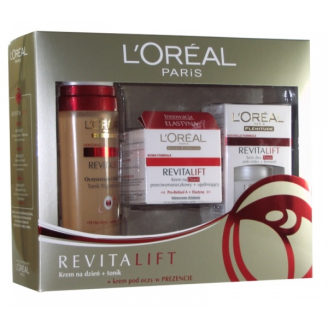 L'OREAL REVITALIFT ZESTAW ŚWIĄTECZNY - KREM NA DZIEŃ + TONIK + KREM POD OCZY 15 ML GRATIS!