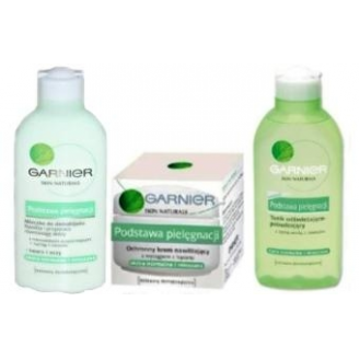 GARNIER PODSTAWA PIELĘGNACJI ZESTAW - C. NORMALNA/MIESZANA + KOSMETYCZKA GRATIS!