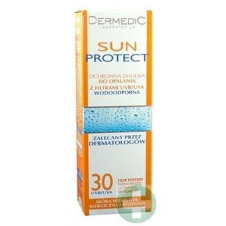DERMEDIC SUN PROTECT - OCHRONNA WODOODPORNA EMULSJA DO OPALANIA 30 UVA/UVB 100ML
