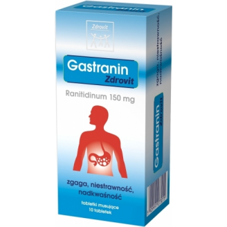 ZDROVIT GASTRANIN 150 MG, 10 TABLETEK MUSUJĄCYCH