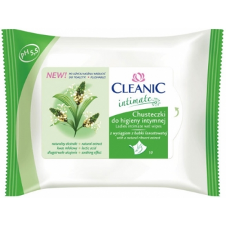 CLEANIC CHUSTECZKI DO HIGIENY INTYMNEJ Z WYCIĄGIEM Z BABKI LANCETOWATEJ 10 SZTUK
