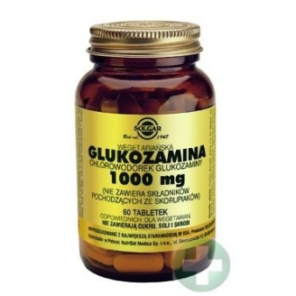 SOLGAR GLUKOZAMINA WEGETARIAŃSKA - CHLOROWODOREK GLUKOZAMINY 60 TABLETEK