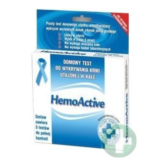 TEST DO WYKRYWANIA KRWI UTAJONEJ W KALE - HEMOACTIVE 1 OP. (5 SZT.)