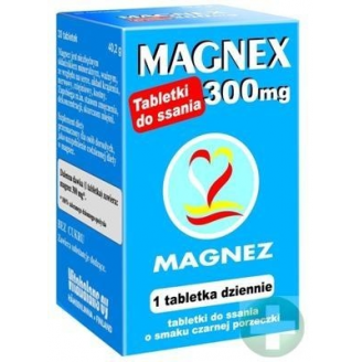 MAGNEX 300 MG, 30 TABLETEK DO SSANIA O SMAKU CZARNEJ PORZECZKI