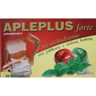 APLEPLUS FORTE OCET JABŁKOWY Z ZIELONĄ HERBATĄ NA ODCHUDZANIE 30 TABLETEK