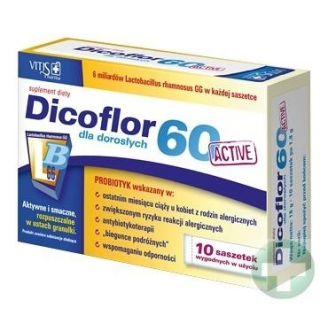 DICOFLOR 60 ACTIV GRANULAT DLA DOROSŁYCH 10 SASZETEK