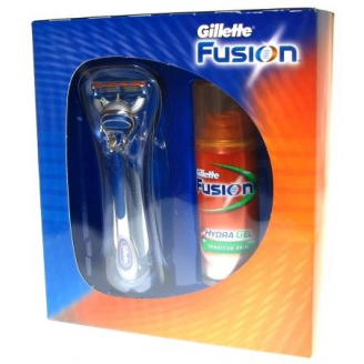 GILLETTE FUSION ZESTAW: MASZYNKA + ŻEL DO GOLENIA