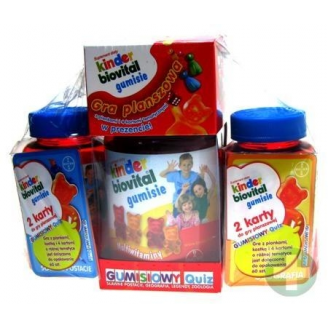 KINDER BIOVITAL GUMISIE ŻELKI 2 x 30 SZT. + 60 SZT W ZESTAWIE Z GRĄ PLANSZOWĄ !