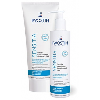 Iwostin Sensitia, Emulsja nawilżająca do pielęgnacji ciała, 200 ml
