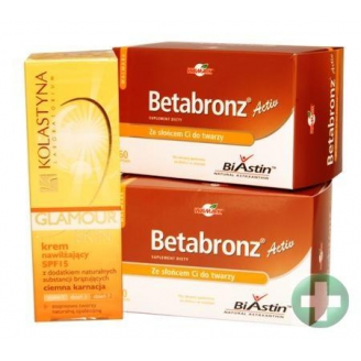 BETABRONZ ACTIV 2 OPAKOWANIA 60 KAPS. + KREM KOLASTYNA GLAMOUR SKIN GRATIS !