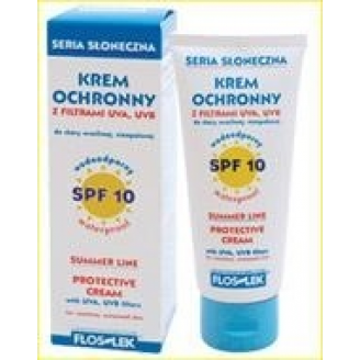 FLOS-LEK SERIA SŁONECZNA - KREM OCHRONNY WODOODPORNY Z FILTRAMI UVA, UVB SPF 10