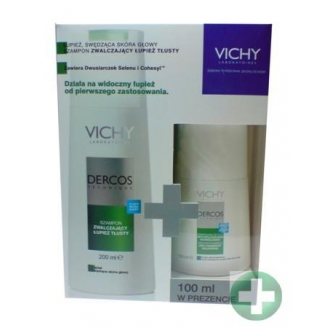 VICHY DERCOS SZAMPON ZWALCZAJĄCY ŁUPIEŻ TŁUSTY 200 ML + 100 ML GRATIS !