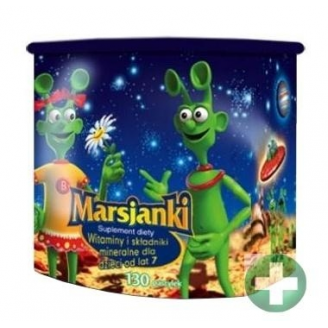 MARSJANKI IMUNACTIV SMAK TRUSKAWKOWY 100 SZT. + POMARAŃCZOWY 30 SZT. + SKARBONKA