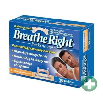 BREATHE RIGHT PASKI NA NOS DO SKÓRY NORMALNEJ ROZMIAR UNIWERSALNY 30 PASKÓW