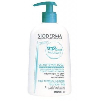 BIODERMA ABCDERM MOUSSANT - ŁAGODNY ŻEL MYJĄCY DO WŁOSÓW I CIAŁA 500 ML