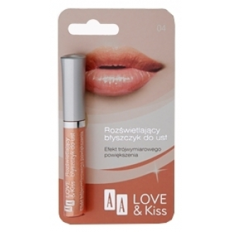 AA LOVE & KISS - ROZŚWIETLAJĄCY BŁYSZCZYK DO UST ZŁOCISTY KORAL 04
