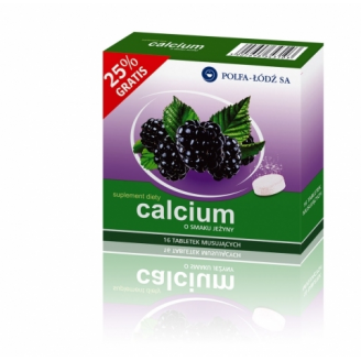 Calcium o smaku jeżynowym, 16 tabletek musujących