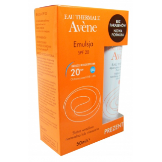 AVENE SUN EMULSJA DO OPALANIA SPF 20 + WODA TERMALNA 150 ML GRATIS + TORBA PLAŻOWA W PREZENCIE