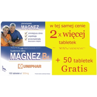 MAGNEZ B6, 500 MG  DUO-PACK 50 + 50 TABLETEK GRATIS!