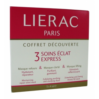LIERAC COFFRET SOINS ECLAT EXPRESS - ZESTAW  MINI MASEK
