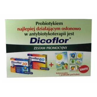 Dicoflor 30, 10 kapsułek + Dicoflor 60, 30 kapsułek, ZESTAW FAMILIJNY Z GRATISEM!
