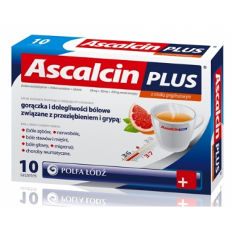 ASCALCIN PLUS O SMAKU GREJPFRUTOWYM  PROSZEK MUSUJĄCY 10 TOREBEK