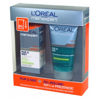 L'OREAL MEN EXPERT PURE & MAT ZESTAW ŚWIĄTECZNY - ŻEL - PEEILING OCZYSZCZAJACY 150 ML 50% TANIEJ!