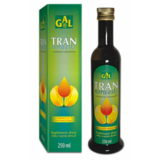 Tran norweski o aromacie cytrynowym, 250 ml