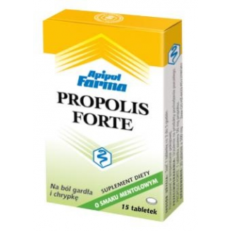 PROPOLIS FORTE O SMAKU MENTOLOWYM 15 TABLETEK DO SSANIA