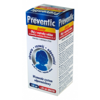 PREVENTIC JUNIOR - OLEJ Z WĄTROBY REKINA GRENLANDZKIEGO 125 ML