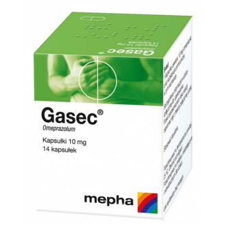 GASEC 10 MG, 14 KAPSUŁEK