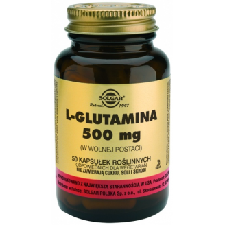 SOLGAR L-GLUTAMINA 500 MG, 50 KAPSUŁEK