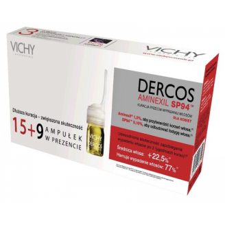 VICHY DERCOS AMINEXIL SP94 WOMEN - KURACJA PRZECIW WYPADANIU WŁOSÓW DLA KOBIET, 15+9 GRATIS