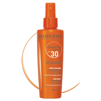 BIODERMA PHOTODERM BRONZ SPF 30 SPRAY PRZYSPIESZAJĄCY OPALANIE 200 ML + BIODERMA PHOTODERM APRES SOLEIL - EMULSJA PO OPALANIU 100 ML W PREZENCIE