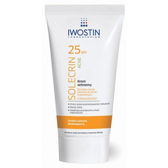 Iwostin Solecrin, Wodoodporny krem ochronny dla skóry trądzikowej, spf 25, 50 ml