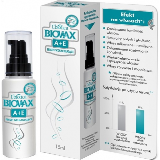 BIOVAX SERUM Z WITAMINĄ A+E WZMACNIAJĄCE DO WŁOSÓW 15 ML