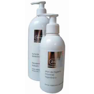 ZIAJA MED FIZJODERM KURACJA LIPIDIOWA ZESTAW -  BALSAM DO CIAŁA +  PŁYN DO HIGIENY INTYMNEJ 200 ML