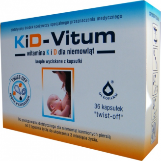 KiD - VITUM WITAMINA K I D DLA NIEMOWLĄT W KASPUŁKACH, 36 KAPSUŁEK TWISST - OFF