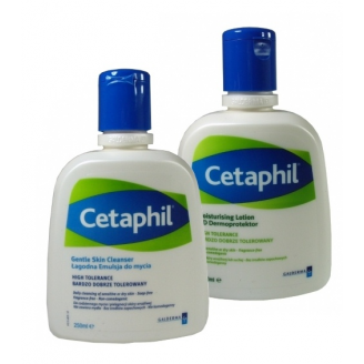 CETAPHIL ZESTAW - EMULSJA DO MYCIA 250 ML +  BALSAM NAWILŻAJĄCY 250 ML