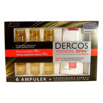 VICHY DERCOS AMINEXIL DLA MĘŻCZYZN 6 AMPUŁEK + SZAMPON WZMACNIAJĄCY Z AMINEXILEM 100 ML GRATIS