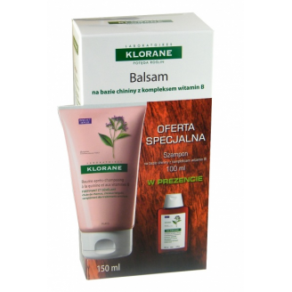 KLORANE BALSAM NA BAZIE WYCIĄGU Z CHININY 150 ML + SZAMPON 100 ML GRATIS