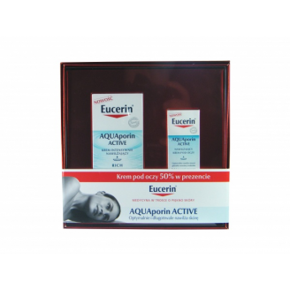 EUCERIN AQUAPORIN  ACTIVE RICH ZESTAW KREM INTENSYWNIE NAWILŻAJĄCY 40 ML + KREM NAWILŻAJĄCY POD OCZY 15 ML