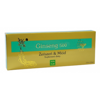 GINSENG 500 ŻEŃSZEŃ - MIÓD PŁYNNY DOUSTNY 10 ML X 10 SZTUK