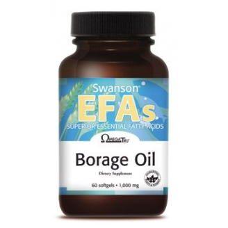 Swanson Borage Oil, Olej z nasion ogórecznika, 60 kapsułek