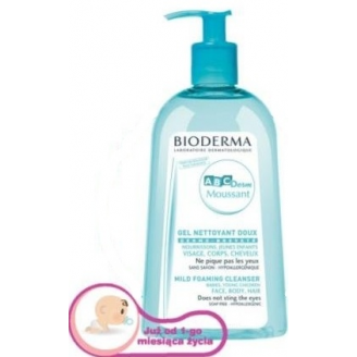 BIODERMA ABCDERM MOUSSANT -ŁAGODNY ŻEL MYJĄCY DO WŁOSÓW I CIAŁA 1000 ML
