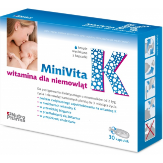 MINIVITA K WITAMINA DLA DZIECI I NIEMOWLĄT 30 KAPSUŁEK WAŻNOŚCI 31.10.2013