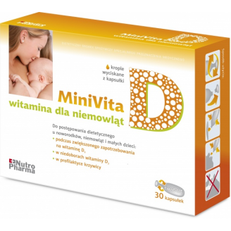 MINIVITA D WITAMINA DLA NIEMOWLĄT I DZIECI 30 KAPSUŁEK WAŻNOŚCI 31.10.2013