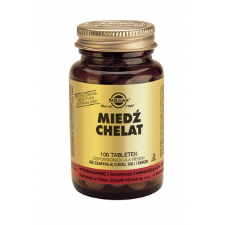 SOLGAR MIEDŹ CHELAT 100 TABLETEK